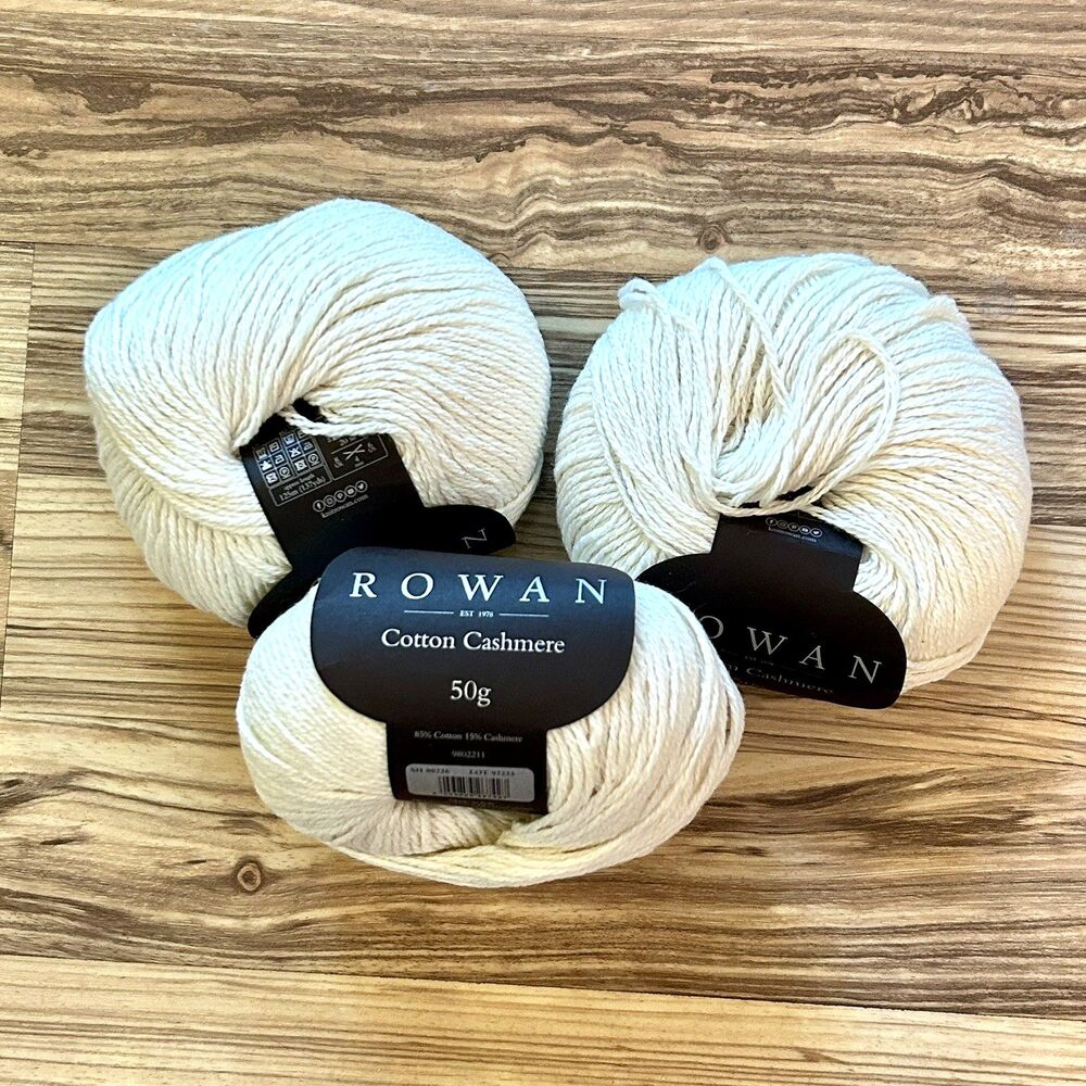 Rowan Cotton Cashmere Yarn 50 gr Lot of 3 Ecru White 226